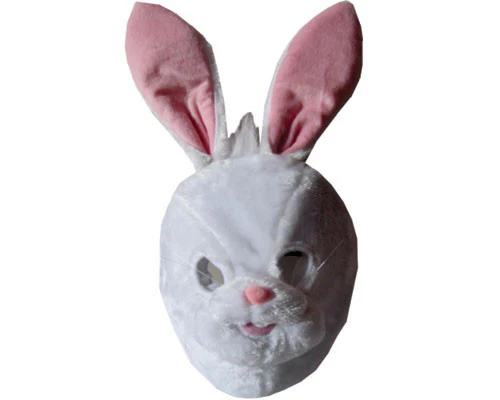 Plush White Bunny Mask