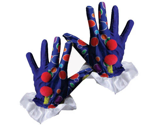 Polka Dot Clown Gloves - Blue or Yellow