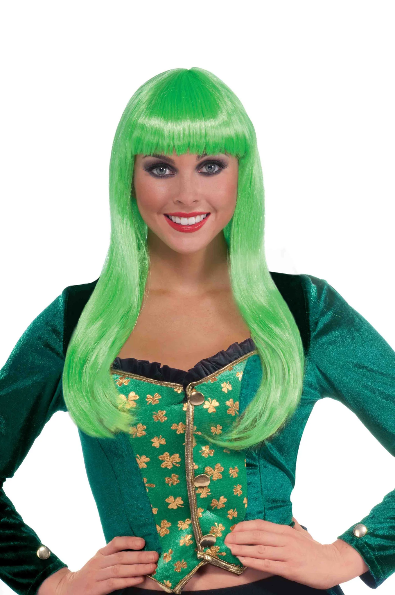 Pretty Irish Lass Green Costume Wig