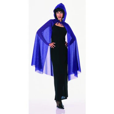 Purple Hooded Glitter Cape