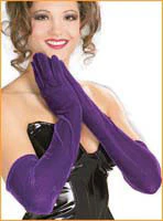 Purple Long Velvet Gloves