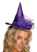 Purple Mini Satin Witch Hat