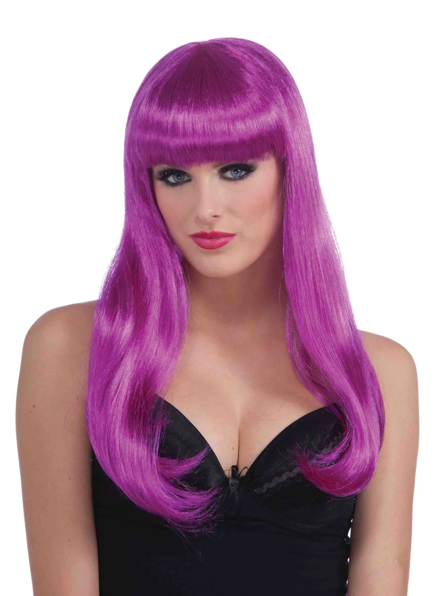 Purple Neon Halloween Wig Long Sexy