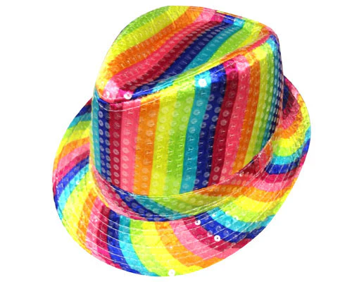 Rainbow Striped Fedora Hat