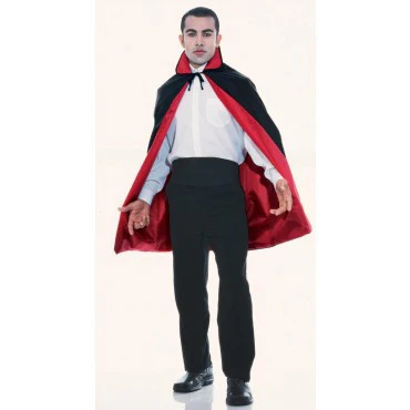 Red/Black Reversible Taffeta Cape