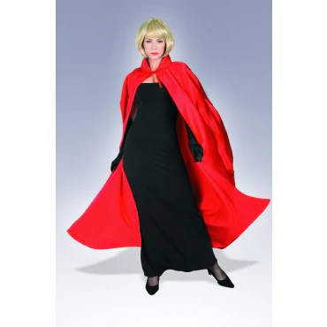 Red Full Length Satin Cape