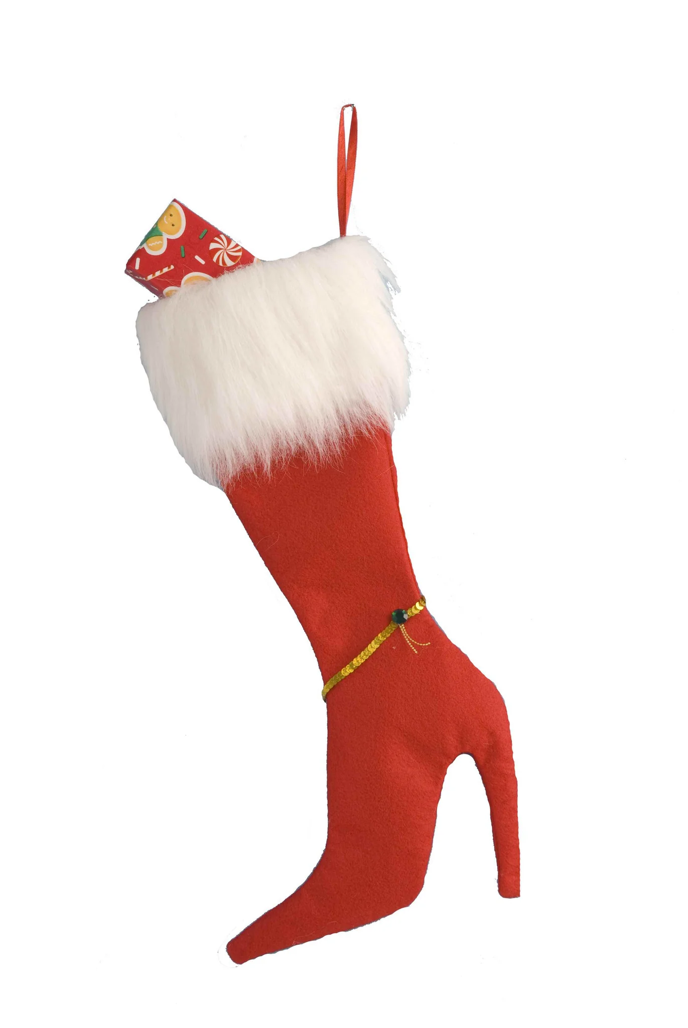 Red High Heeled Boot Xmas Stockings