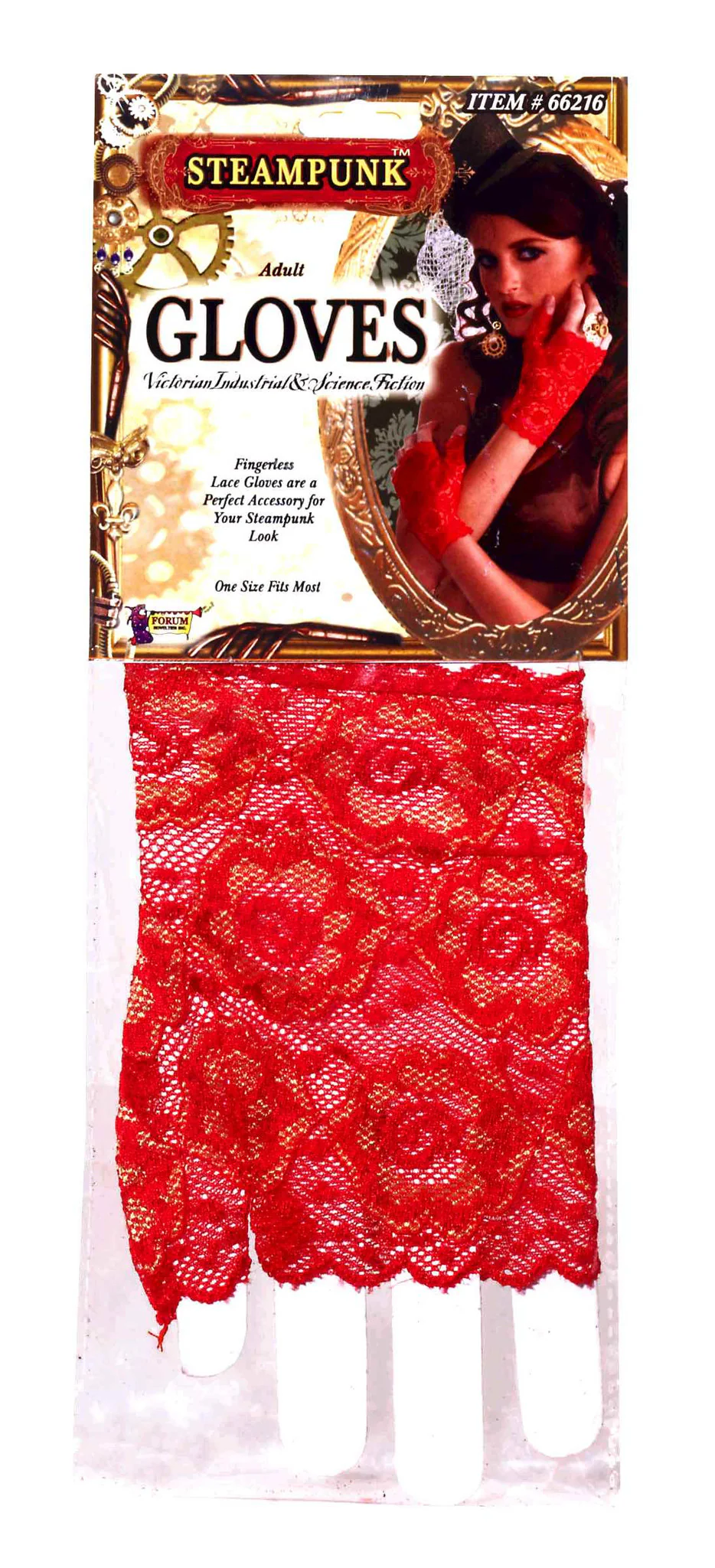 Red Lace Costume Gloves Fingerless