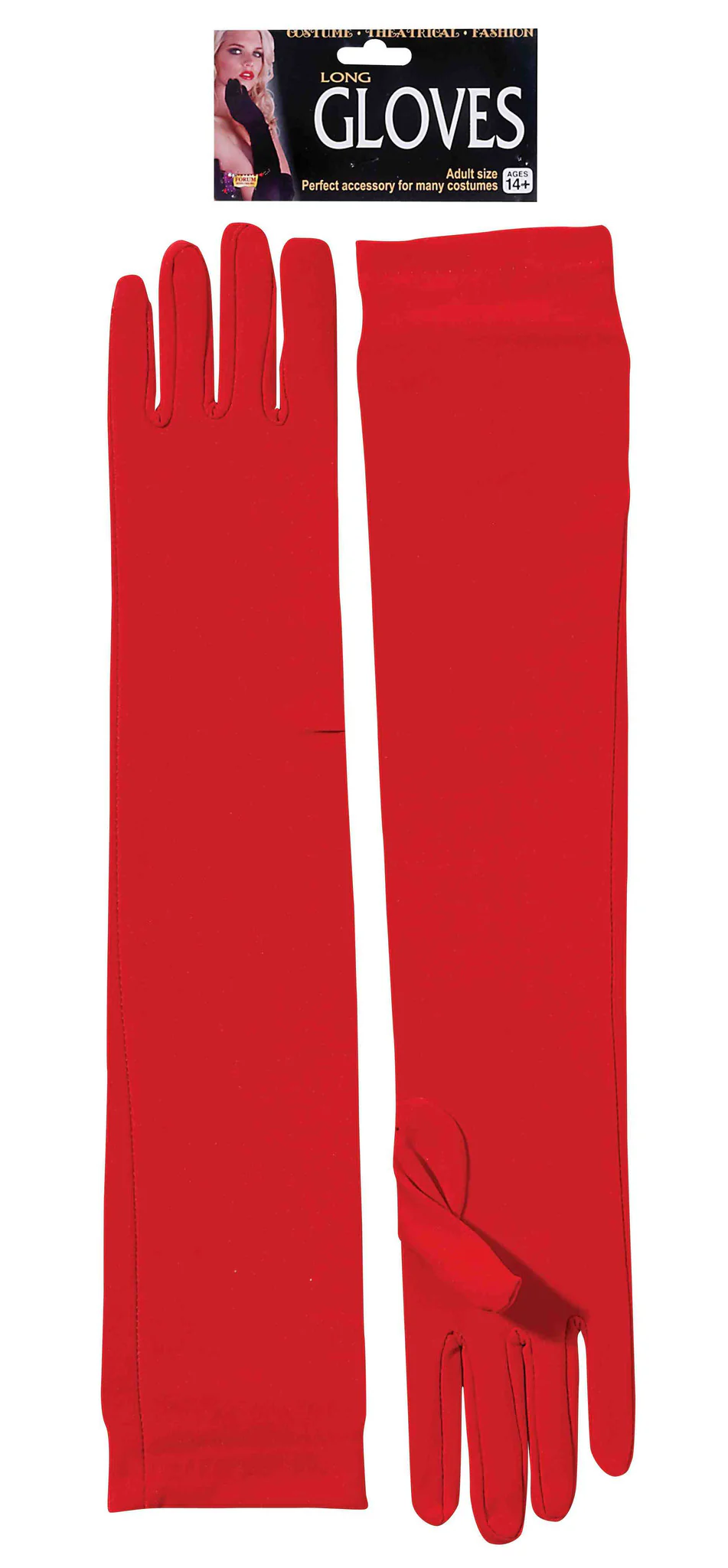 Red Long Costume Gloves Nylon