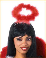 Red Luxurious Marabou Halo