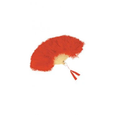 Red Marabou Feather Fan