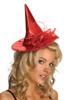 Red Mini Satin Witch Hat