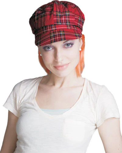 Red Plaid Hat w/ Orange Hair