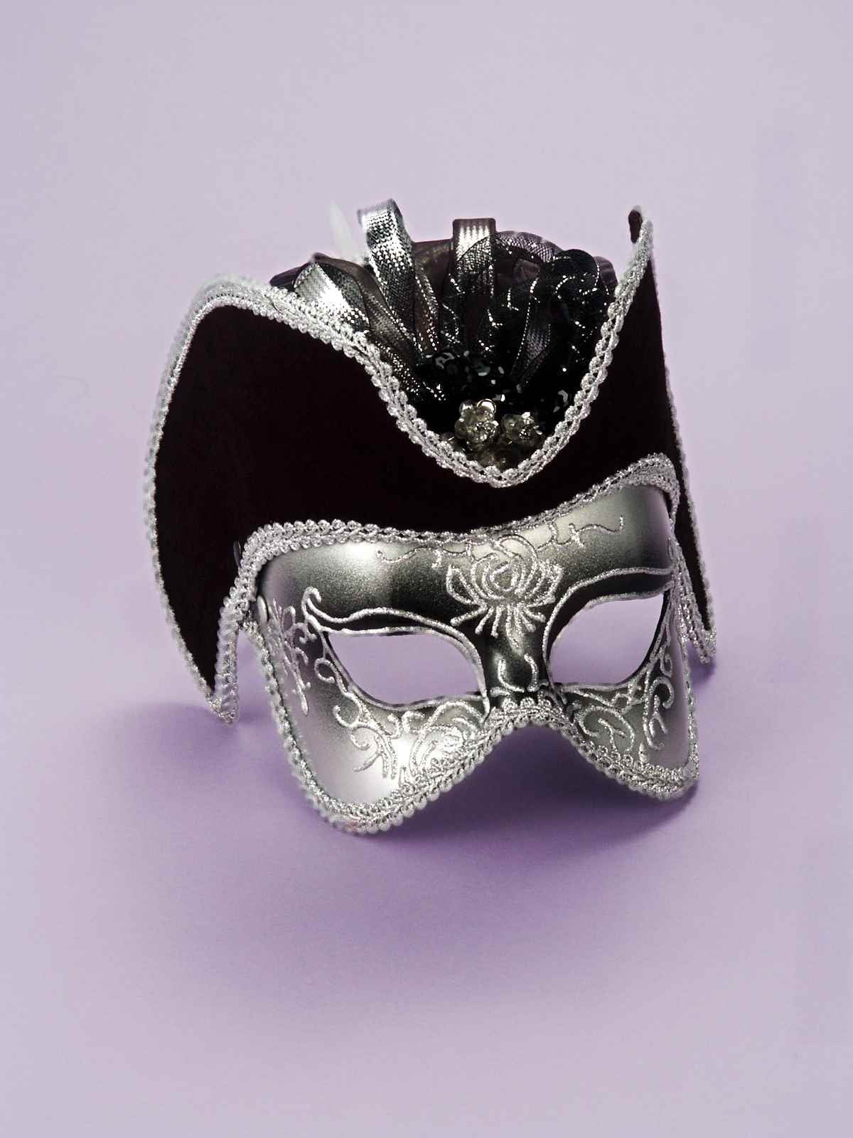 Retro Pastiche Eyemask Black and Silver