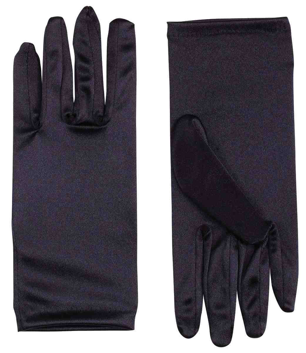 Satin Costume Gloves Black