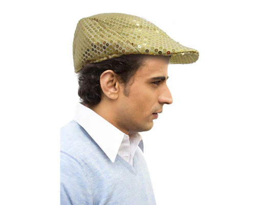 Sequined Flat Newsboy Cap - Various Colors