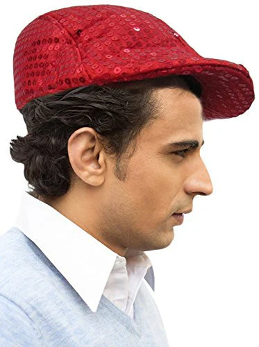 Sequined Flat Newsboy Cap - Various Colors - Image 4