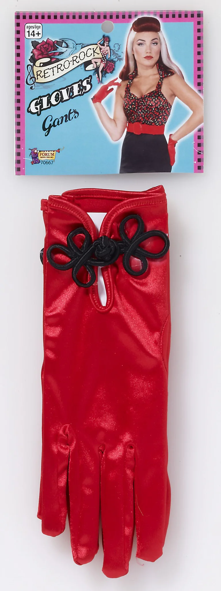Short Satin Gloves-Red