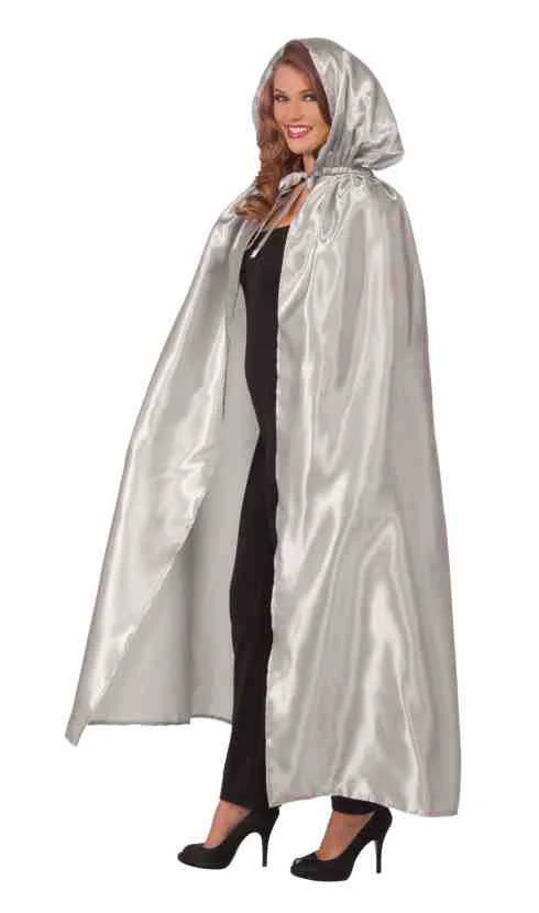 Silver Halloween Cape Hooded Cape