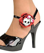 Skull and Rose Shoe Clips