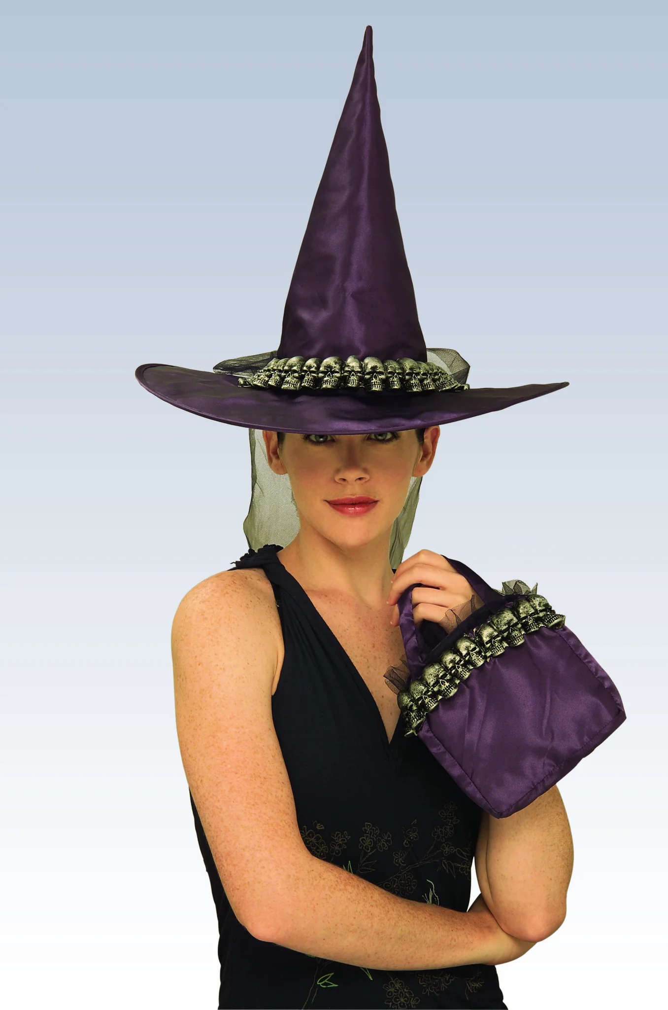 Skull Witch Hat and Handbag - Various Colors