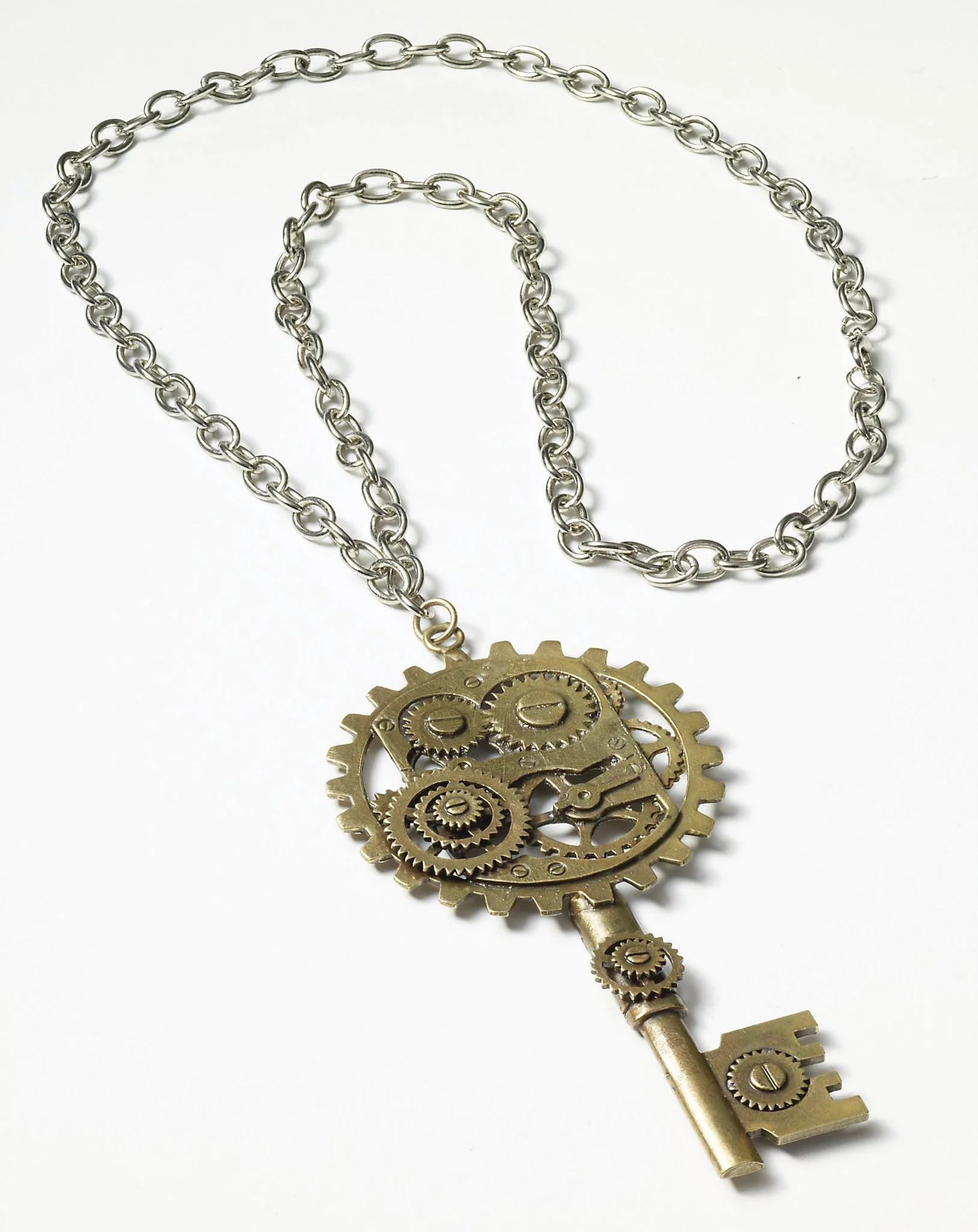 Steam.Copper Key/Gear Necklace