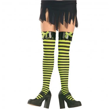Striped Thigh High Stockings