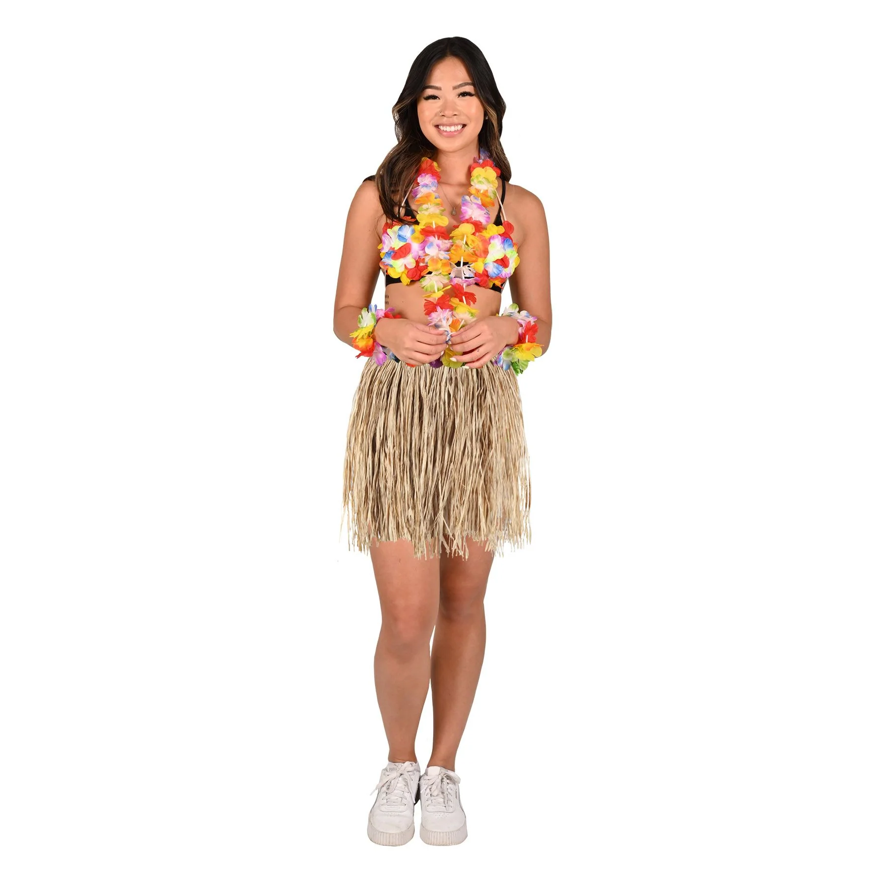 Teen Natural Tan Raffia Hula Skirt - Image 2