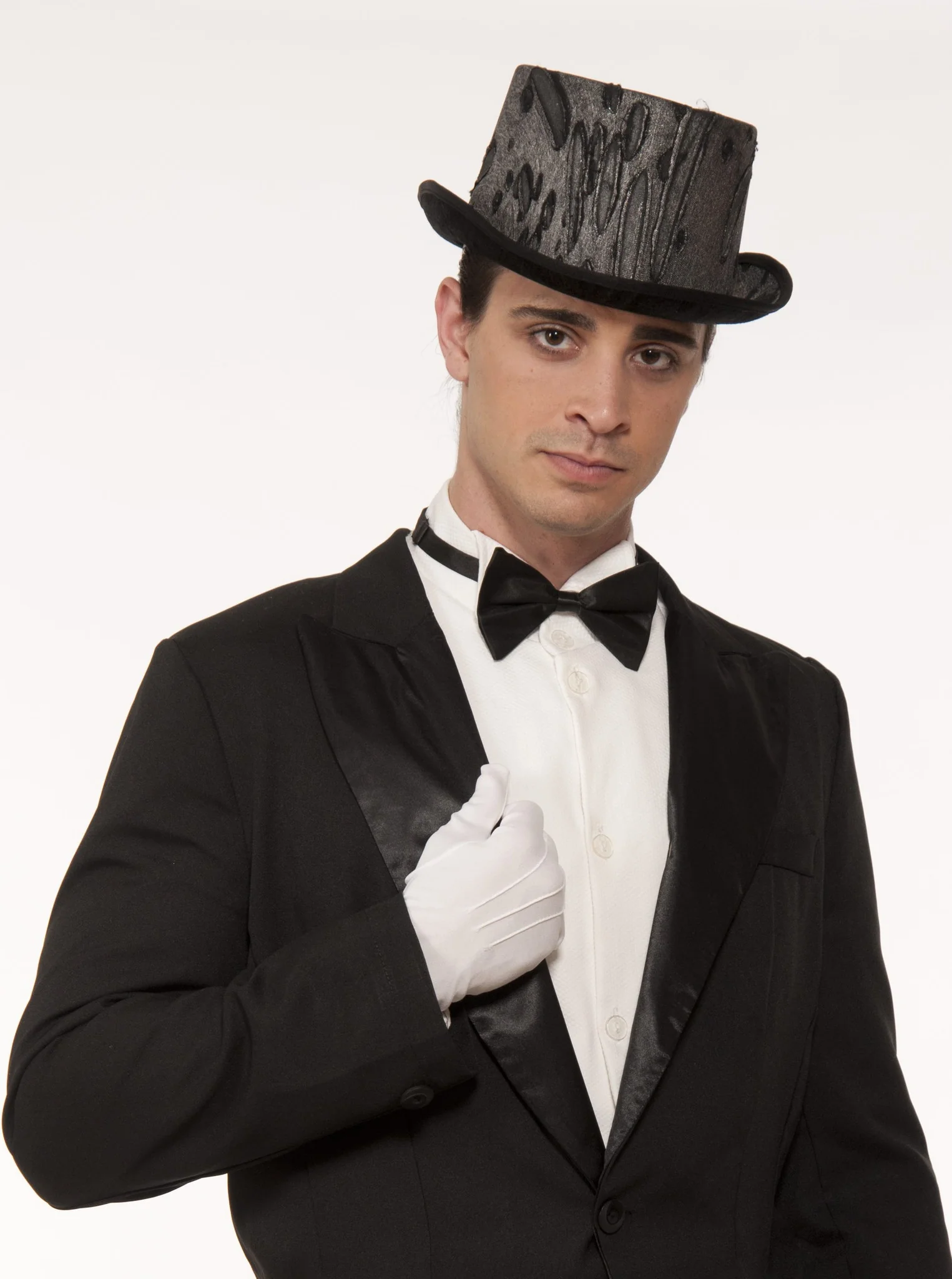 Top Hat-Dark Silver Goth Cloth