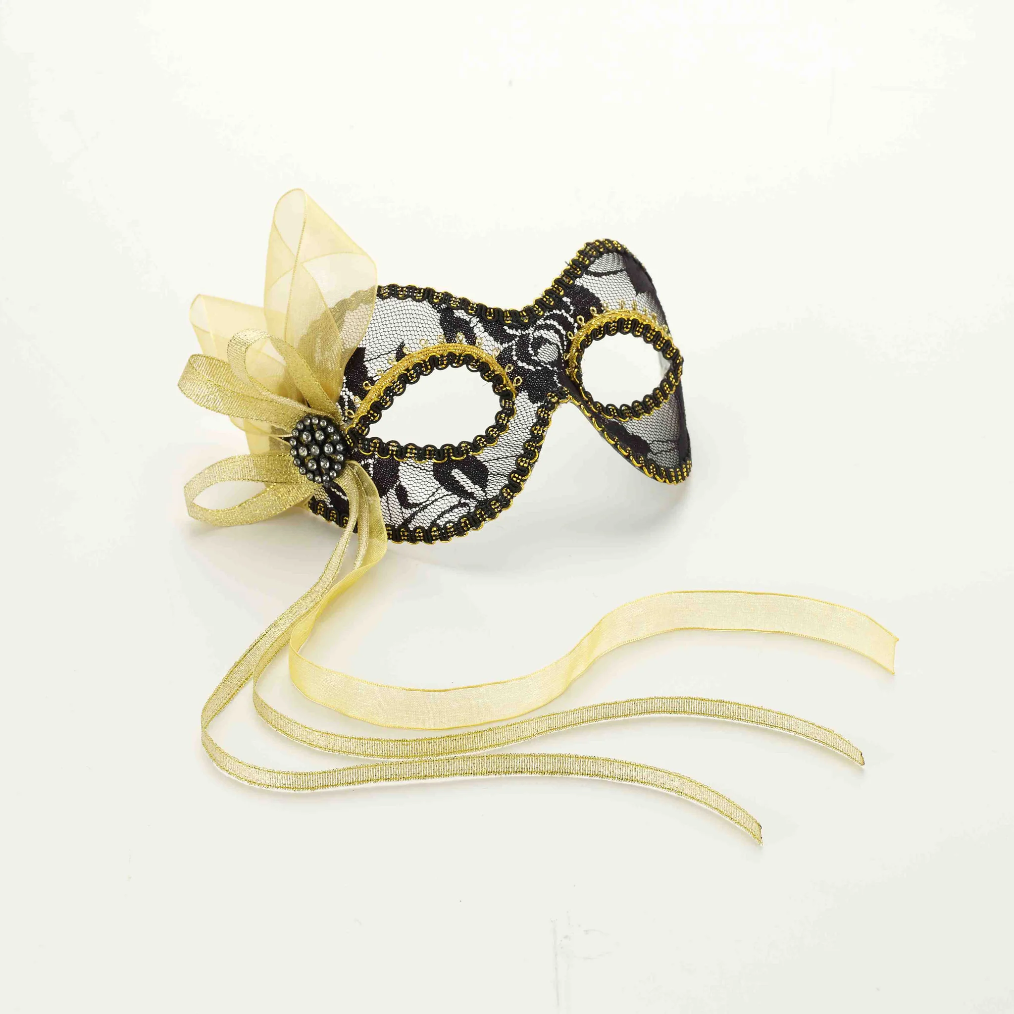 Venetian Mask-Lace-Black/Gold