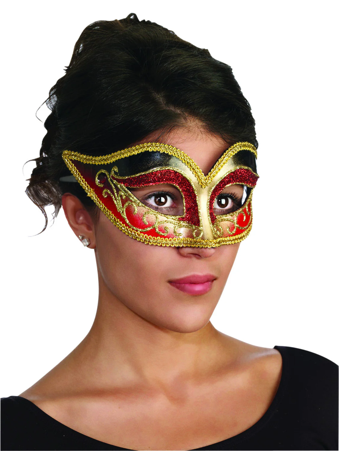 Venetian Masquerade Mask Gold/Red