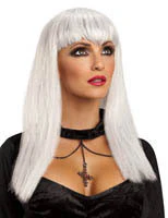 White Glitter Vampire Wig