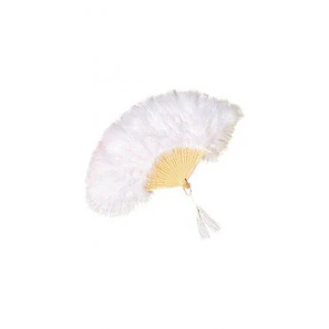 White Marabou Feather Fan
