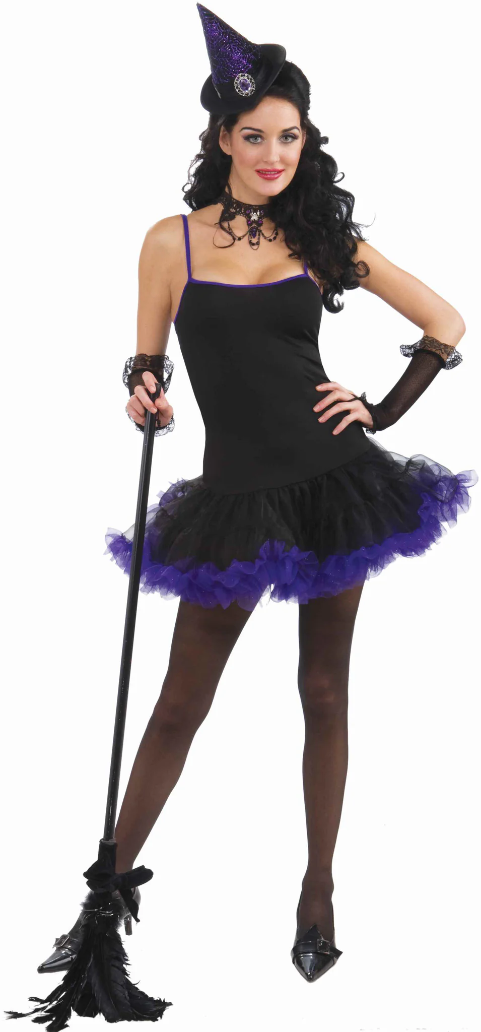 Witch Petticoat Dress - Black/Purple
