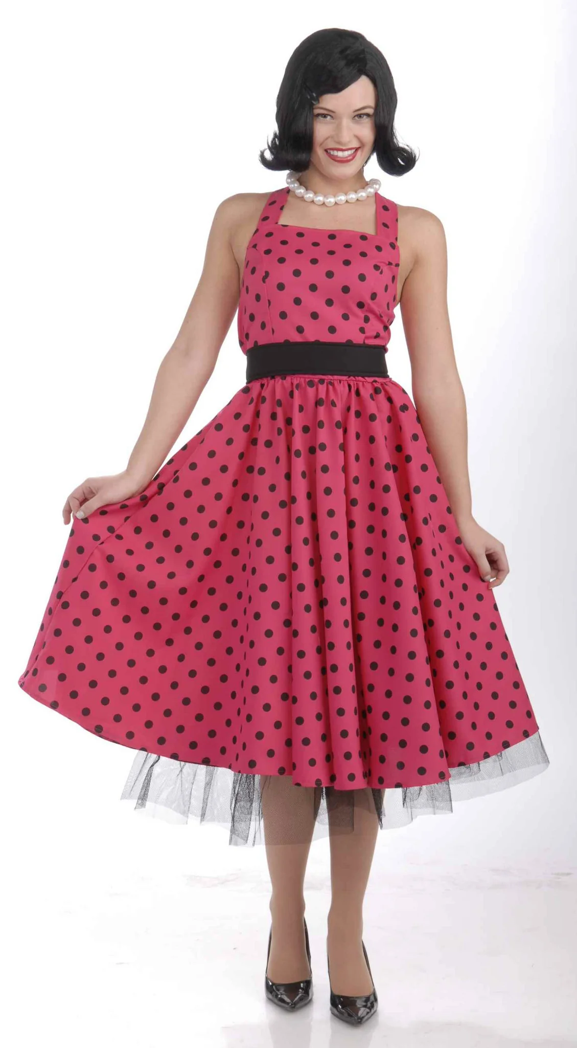 Women's 50's Polka Dot Gal Costumes Pink