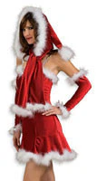 Womens Ms Santa Hood with Scarf