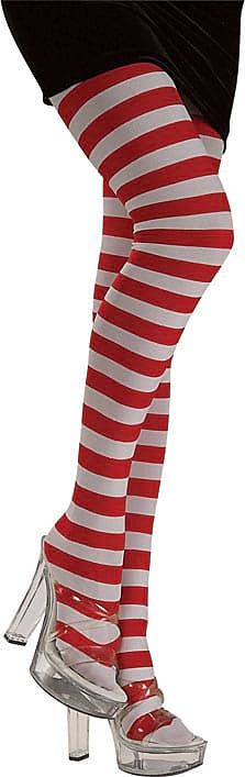 Women's Red/White Striped Tights