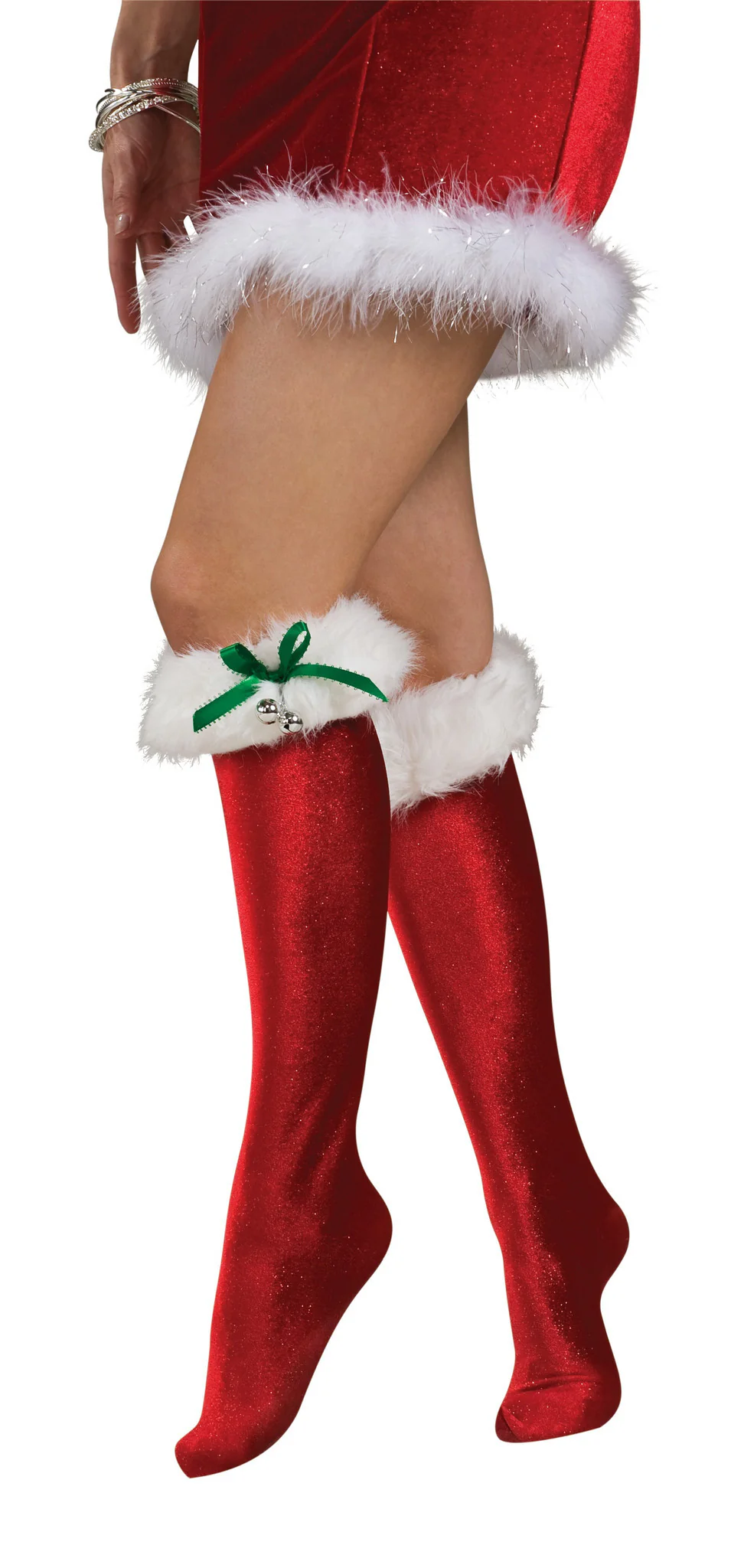 Womens Santa Knee High Socks