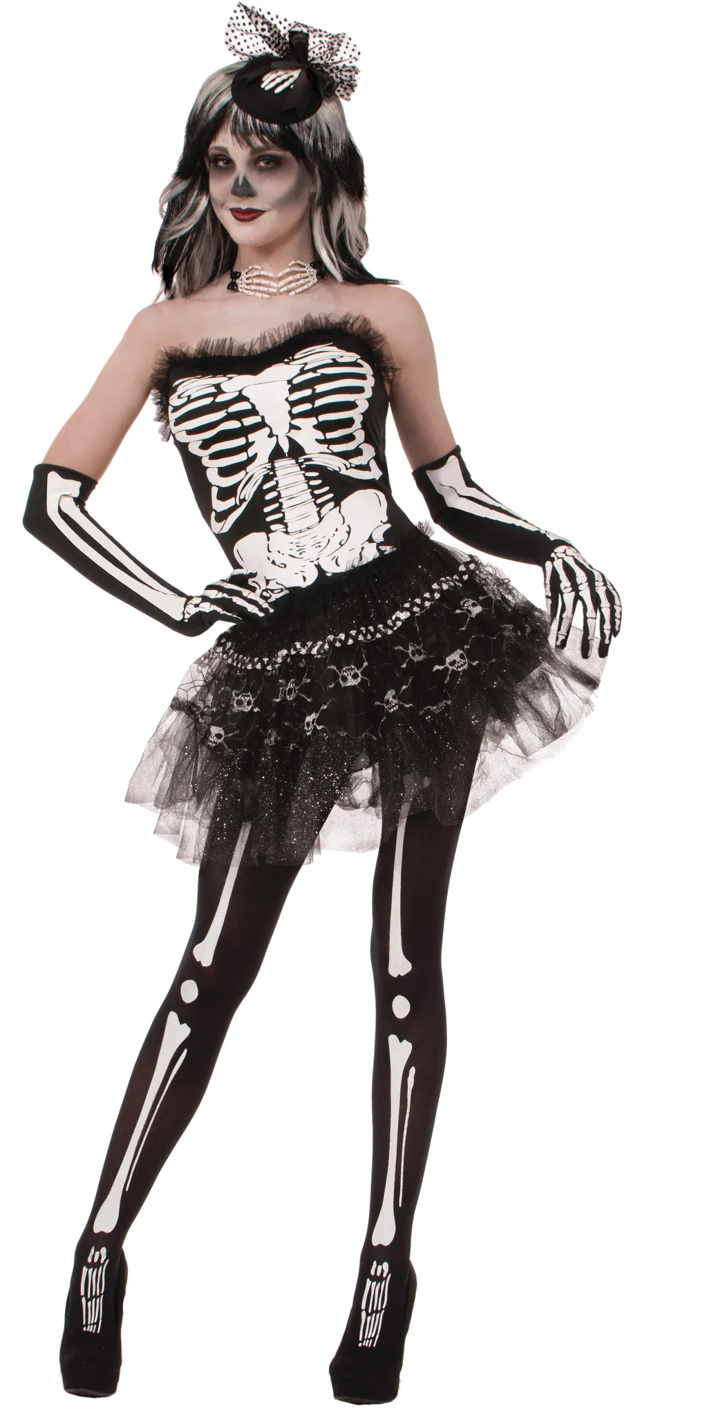 Womens Skeleton Bones Tutu