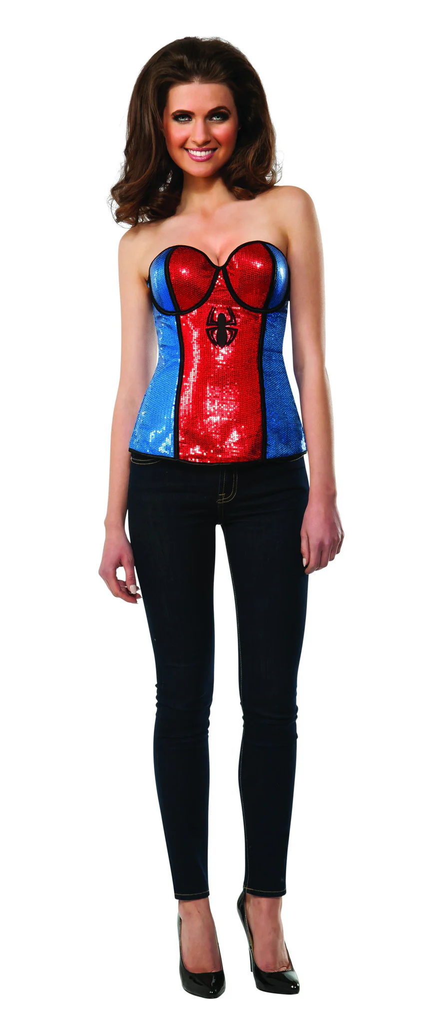 Womens Spider-Girl Sequined Corset