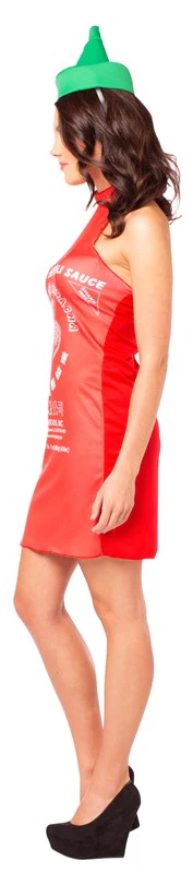 Womens Sriracha Sauce Dress & Headband Costume - Image 3