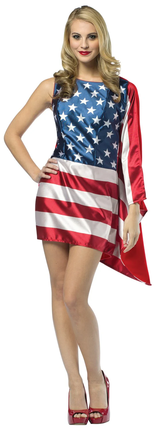 Womens USA Flag Dress Costume - Image 2