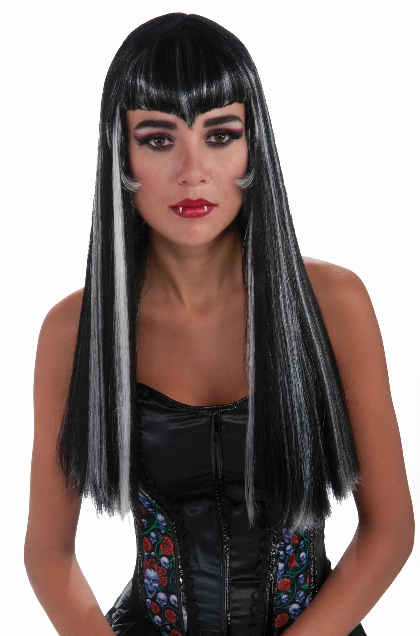 Women's Vampire Costume Wig Streaked