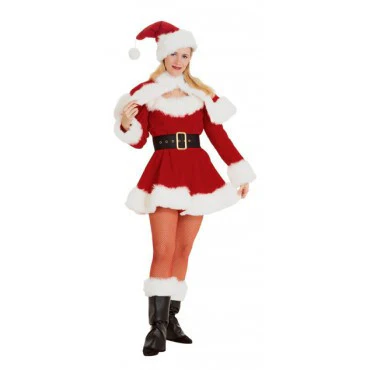 Womens Velvet Miss Santa Costume